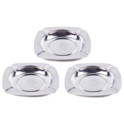 Asbak - 3x - rvs - 11 cm - stapelbaar - binnen/buiten - asbakken