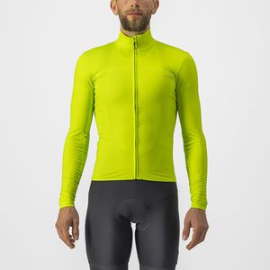 Castelli Pro thermal Mid lange mouw fietsshirt groen/geel heren L