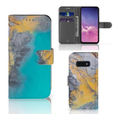 Samsung Galaxy S10e | Bookcase | Marble Blue Gold