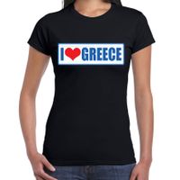 I love Greece / Griekenland landen t-shirt zwart dames 2XL  -