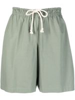 Jil Sander short en coton à lien de resserrage - Vert - thumbnail