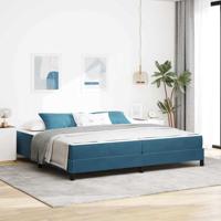 Boxspringbed met matras Donkerblauw 200 x 200 cm Fluweel