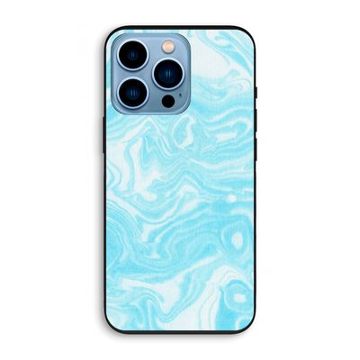 Waterverf blauw: iPhone 13 Pro Biologisch afbreekbaar hoesje