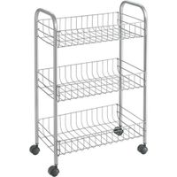 Tomado Metaltex Keuken/Badkamer Opbergtrolley Lugano 41x23x63 cm Wieltjes - thumbnail