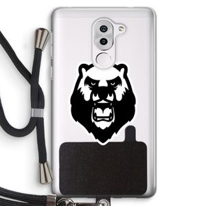 Angry Bear (white): Honor 6X Transparant Hoesje met koord