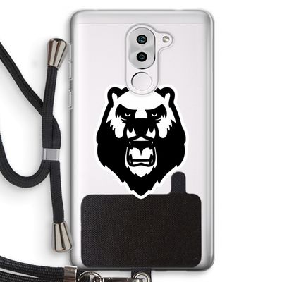 Angry Bear (white): Honor 6X Transparant Hoesje met koord