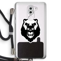 Angry Bear (white): Honor 6X Transparant Hoesje met koord