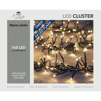 Clusterlampjes/clusterlichtjes lichtsnoeren met knipperfunctie en timer 768 leds   -