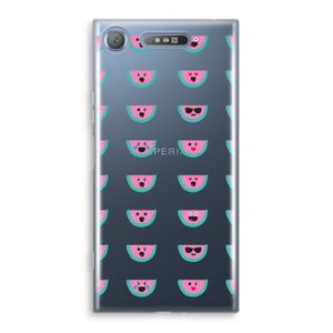 Smiley watermeloenprint: Sony Xperia XZ1 Transparant Hoesje
