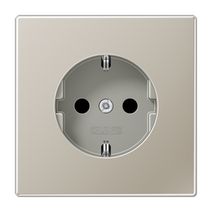 Jung LS990 Edelstaal 1-voudige stopcontact met randaarde ES1520N
