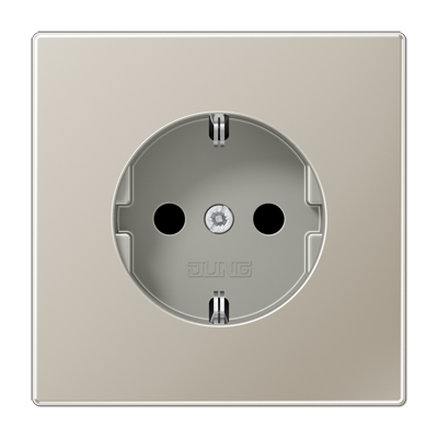 Jung LS990 Edelstaal 1-voudige stopcontact met randaarde ES1520N