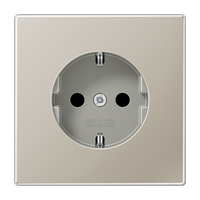 Jung LS990 Edelstaal 1-voudige stopcontact met randaarde ES1520N