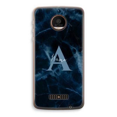 Midnight Marble: Motorola Moto Z Force Transparant Hoesje