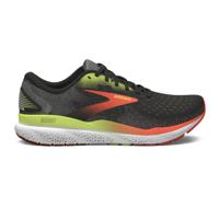 Brooks Ghost 16 hardloopschoenen zwart/manderin rood/groen heren 45.5