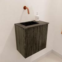 Toiletmeubel Mondiaz Joya Dlux | 40 cm | Meubelkleur Shadow | Faye wastafel Lava Wasbak Links | Zonder kraangat(en)
