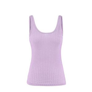 America Today ribgebreide singlet Gaby met biologisch katoen lila