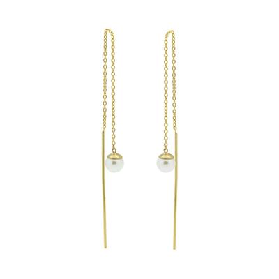 Karma Pull Through Doortrek Oorbellen Pearl Goud