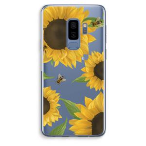 Sunflower and bees: Samsung Galaxy S9 Plus Transparant Hoesje