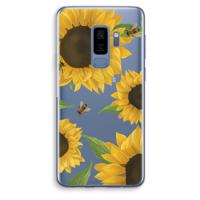 Sunflower and bees: Samsung Galaxy S9 Plus Transparant Hoesje - thumbnail