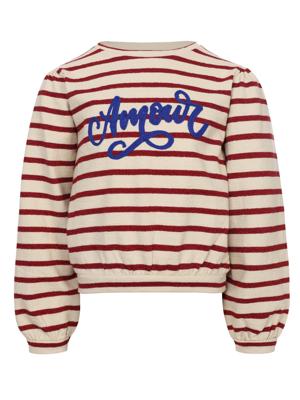 LOOXS Little winter sweater meisjes - rood - gestreept/lurex