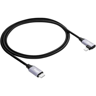 Akyga USB-kabel USB-C stekker, Apple Lightning stekker 1.00 m Zwart AK-USB-56
