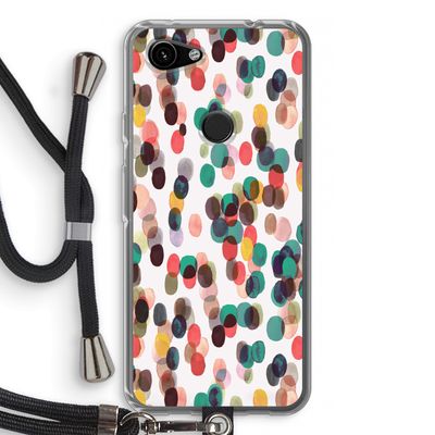 Tropical Dots: Pixel 3a Transparant Hoesje met koord