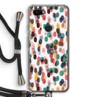 Tropical Dots: Pixel 3a Transparant Hoesje met koord Tropical Dots: Pixel 3a Transparant Hoesje met koord