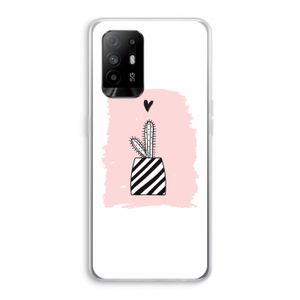 Zwart-wit cactus: Oppo A95 5G Transparant Hoesje