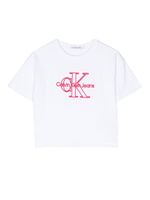 Calvin Klein Kids t-shirt en coton à logo brodé - Blanc