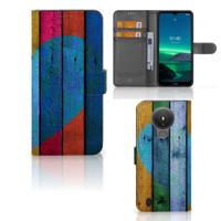 Nokia 1.4 | Book Style Case | Wood Heart - Cadeau voor je Vriend