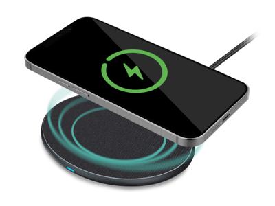 Mobilize Mobilize Wireless Fast Charger Flat 5W/7.5W/10W/15W PU Leather Grey