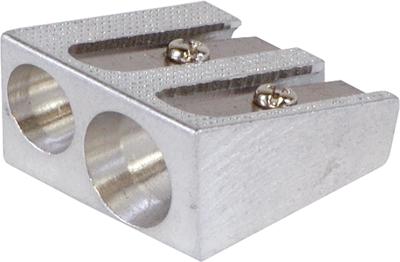 OFFICE products potloodslijper, 2 gaats, uit metaal
