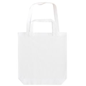 Witte canvas tas met dubbel hengsel 38 x 42 cm