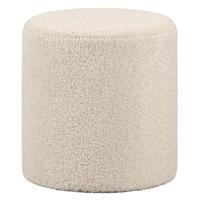Leen Bakker - Hocker Wenen - Zand - 40xØ37 Cm - Teddy - Crème