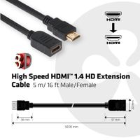 CLUB3D High Speed HDMI™ 1.4 HD Extension Kabel 5meter M/F - thumbnail