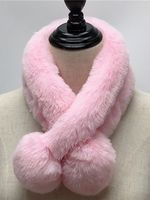 Casual Solid Color Plush Ball Scarf Everyday Clothing Accessories - thumbnail