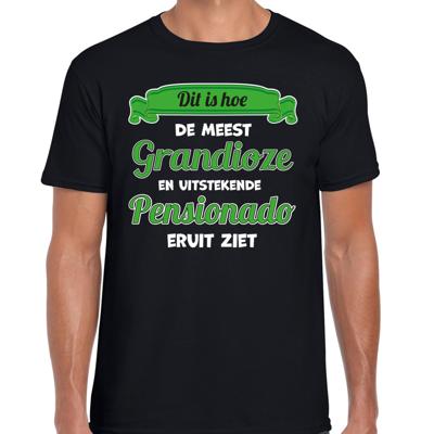 Cadeau/verkleed T-shirt heren - zwart/groen - Pensioen - leukste collega - afscheid