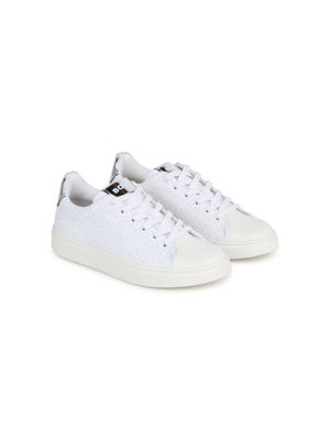 BOSS Kidswear baskets à logo en jacquard - Blanc