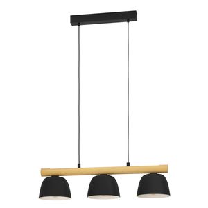 EGLO Sherburn Hanglamp - E27 - 77 cm - Zwart/Bruin - Hout