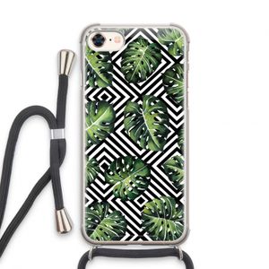 Geometrische jungle: iPhone 7 Transparant Hoesje met koord