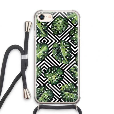 Geometrische jungle: iPhone 7 Transparant Hoesje met koord