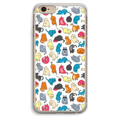 Kleurrijke katten: iPhone 6 Plus / 6S Plus Transparant Hoesje
