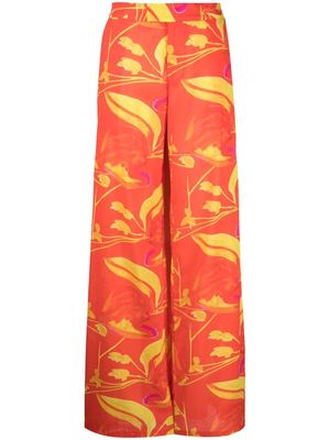 Louisa Ballou pantalon ample à fleurs - Orange