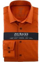 OLYMP Luxor Modern Fit Jersey shirt sienna, Effen - thumbnail