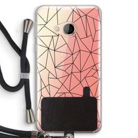 Geometrische lijnen zwart: HTC U Play Transparant Hoesje met koord