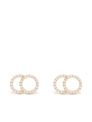 Courbet puces d'oreilles CELESTE en or recyclé 18ct pavées de diamants créés en laboratoire