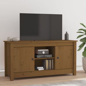 Tv-meubel 103x36,5x52 cm massief grenenhout honingbruin