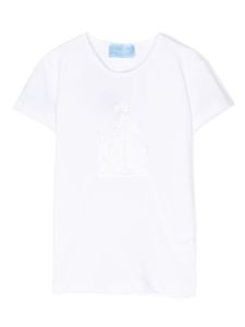 Lanvin Enfant t-shirt à logo brodé de sequins - Blanc