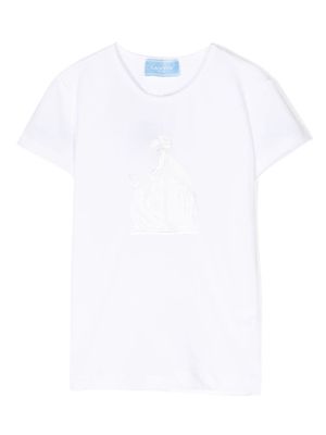 Lanvin Enfant t-shirt à logo brodé de sequins - Blanc