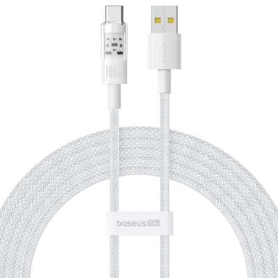 Baseus Gem USB A naar USB C snellaadkabel 2 m 100 W Wit